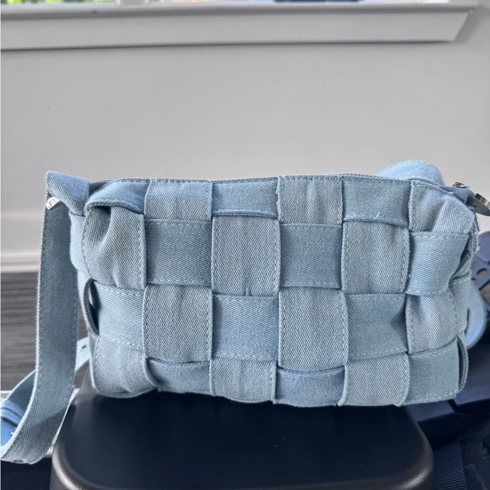 Woven Denim Shoulder Bag - Picture 2 of 8